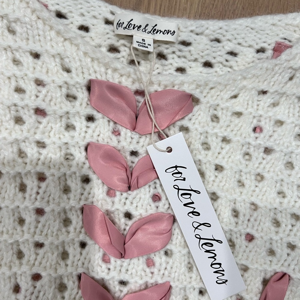 For love & lemons Laurel Oversized Sweater S NWT - Picture 4 of 4